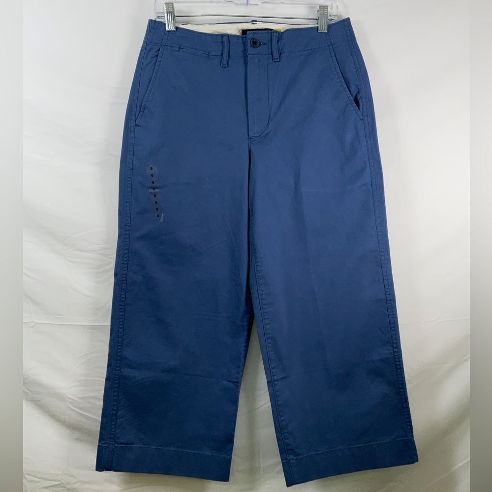 NWT Women’s Polo Ralph Lauren Wide Leg Twill Capri Pants Light Blue Size 6